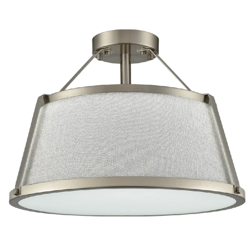 Industrial Lighting for Woodworking FactoriesDrum Chandelier Ceiling Light Fixture Brushed Nickle Dimmable LED Light