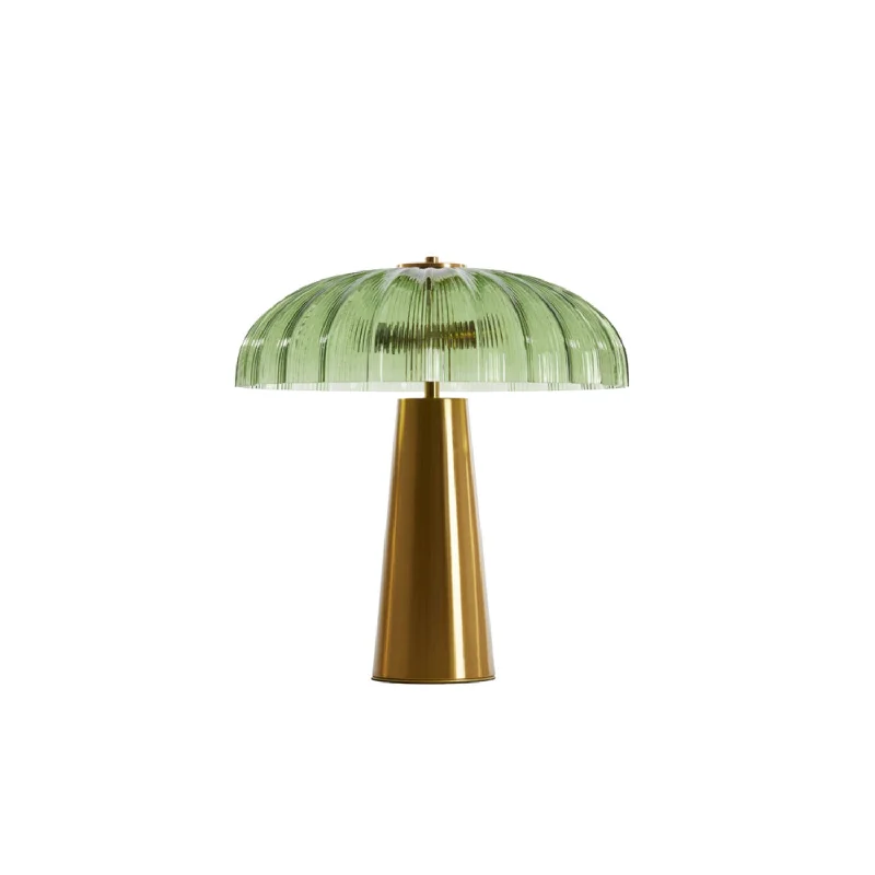 Track lighting with frosted glass shadesFungo Table Lamp- Green/ Clear Finishes