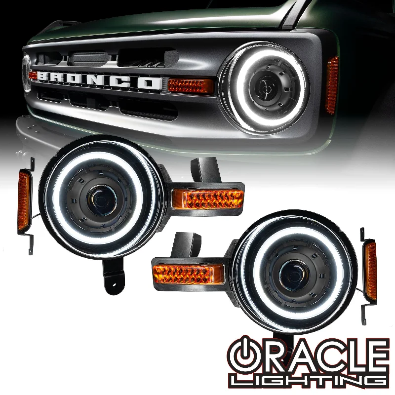 White track lighting for a clean lookORACLE Lighting Oculus™ Bi-LED Projector Headlights for 2021+ Ford Bronco White track lighting for a clean lookORACLE Lighting Oculus™ Bi-LED Projector Headlights for 2021+ Ford Bronco