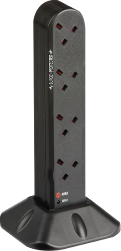 Track lighting for illuminating walkwaysKnightsbridge 8G 2M Surge Protected Tower 8 Gang Black Track lighting for illuminating walkwaysKnightsbridge 8G 2M Surge Protected Tower 8 Gang Black