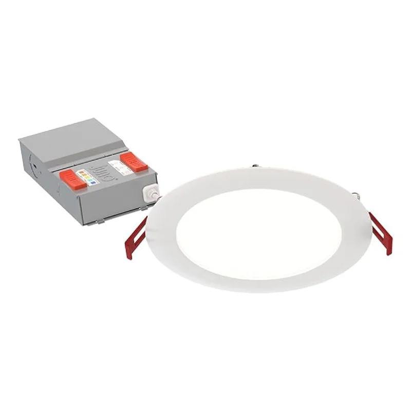 Industrial Area Lighting for Large Open Spaces6 Inch Wafer Flat LED Recessed Light, 16 Watts, 800|1050|1300 Lumens, Selectable CCT