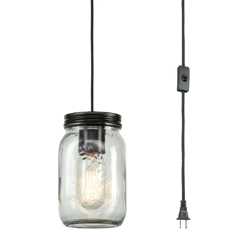 Industrial Lighting for Woodworking FactoriesIndustrial Mason Jar Plug-in Pendant Light Bronze Finish Industrial Lighting for Woodworking FactoriesIndustrial Mason Jar Plug-in Pendant Light Bronze Finish
