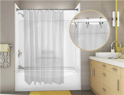 Track lighting with a brushed nickel finishProplus Omega Vinyl Shower Curtain' 6 Ft. X 6 Ft.' Frosty Clear Track lighting with a brushed nickel finishProplus Omega Vinyl Shower Curtain' 6 Ft. X 6 Ft.' Frosty Clear