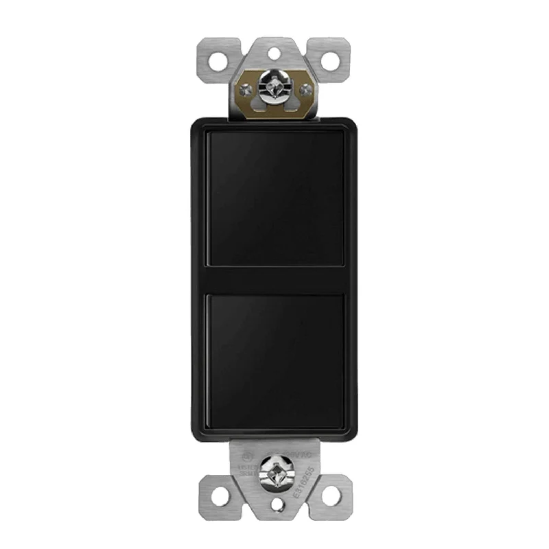 Color - Tunable Industrial Lighting for Special ApplicationsSingle Pole Double Rocker Light Switch Black