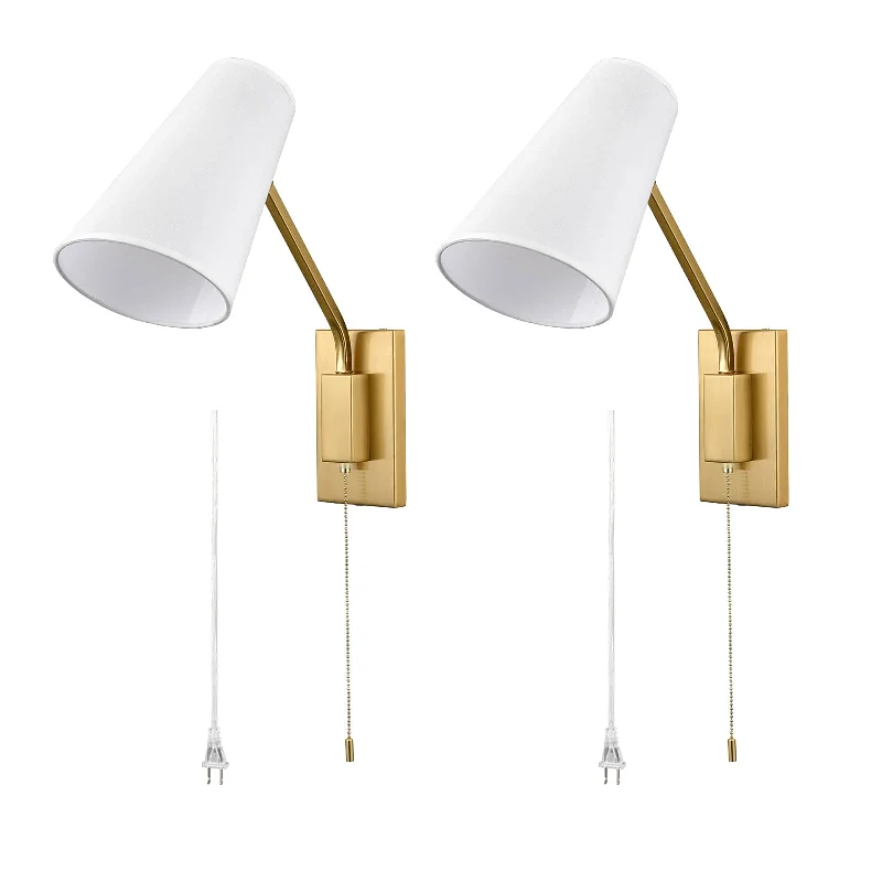Dust - Resistant Industrial Lighting for Dirty WorkspacesModern Gold Plug-in Wall Sconce Linen Swing Arm Wall Lamp Dust - Resistant Industrial Lighting for Dirty WorkspacesModern Gold Plug-in Wall Sconce Linen Swing Arm Wall Lamp