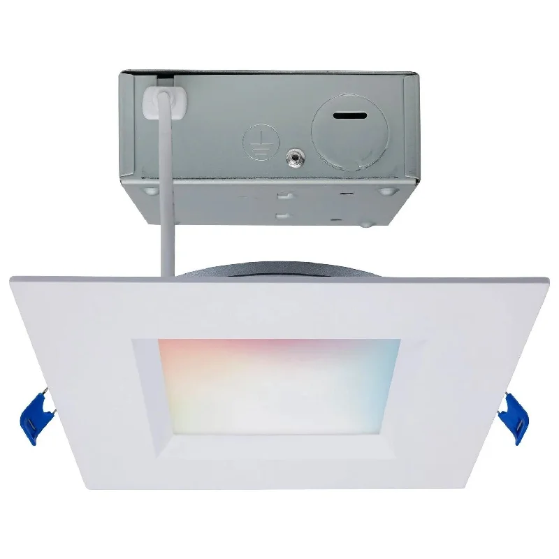 Track lighting for highlighting bookcasesStarfish WiFi - 12 Watt Square - LED Direct Wire - Low Profile Regress Baffle Downlight