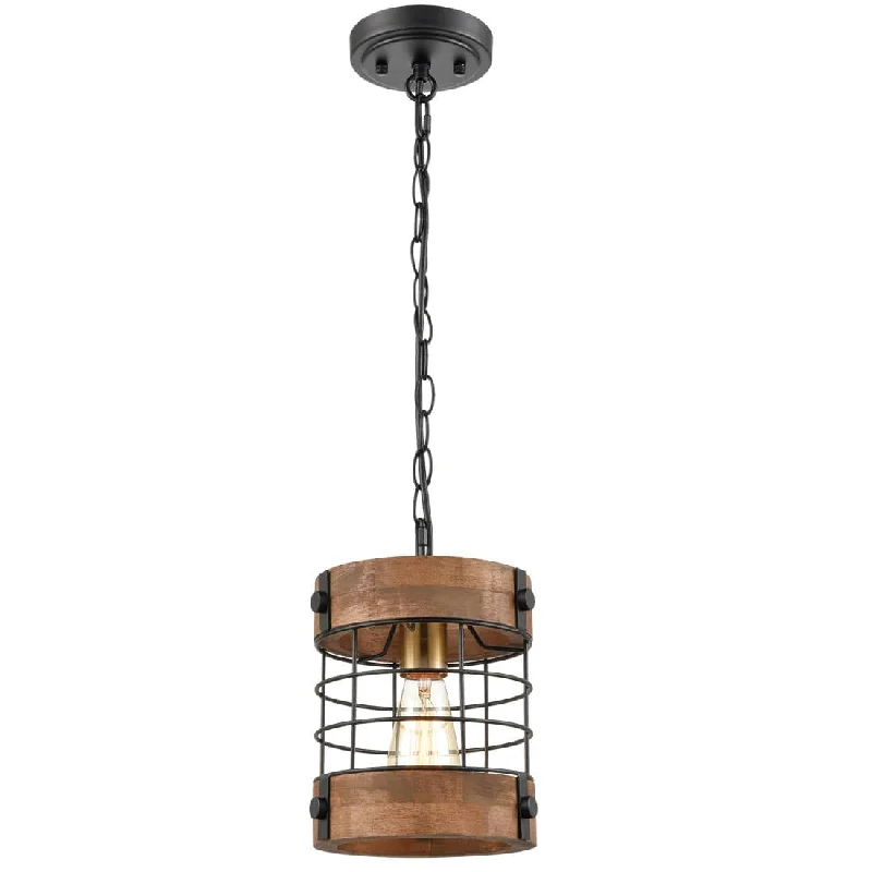Waterproof Industrial Lighting for Wet AreasFarmhouse Metal Wood Cage Pendant Hanging Light Distressed Brown Waterproof Industrial Lighting for Wet AreasFarmhouse Metal Wood Cage Pendant Hanging Light Distressed Brown