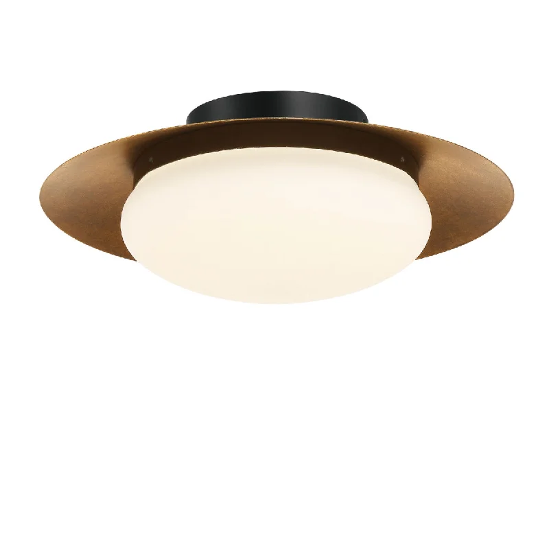 Industrial Lighting for Textile MillsZinola LED Flush Mount Gold Finish