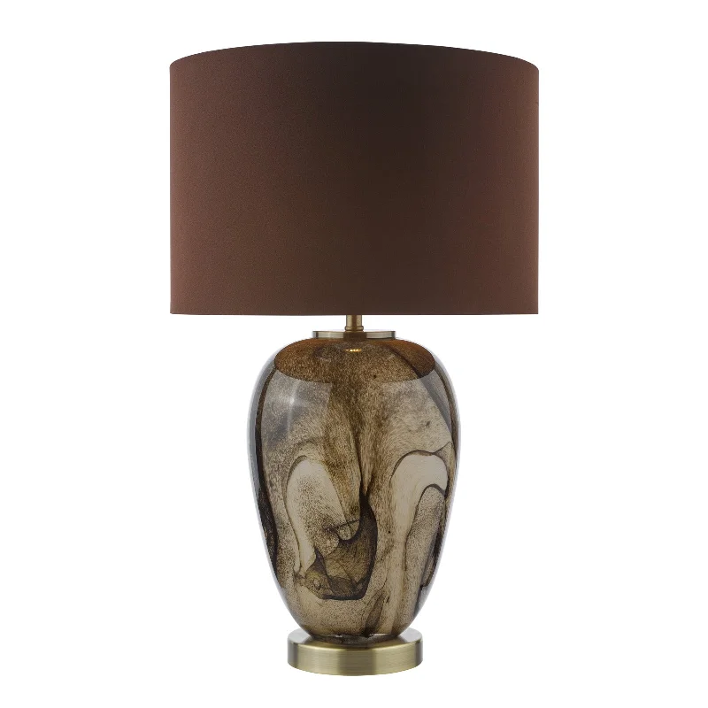 Track lighting for high - ceiling spacesEgas Table Lamp Brown Marble Effect Glass and Antique Brass With Shade E27 Track lighting for high - ceiling spacesEgas Table Lamp Brown Marble Effect Glass and Antique Brass With Shade E27