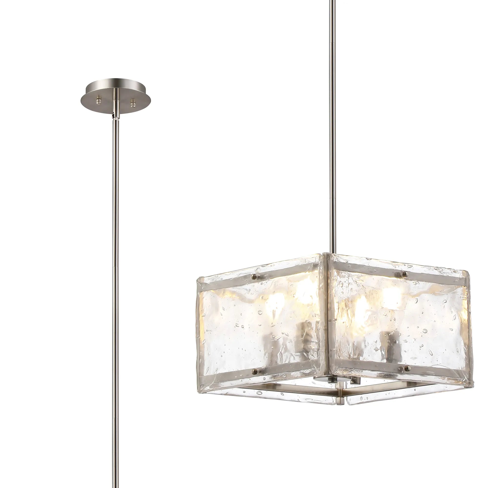 Track lighting for museums and galleriesFaringdon Multi Height Pendant/Semi Flush 4 Light- Matt Black & Satin Nickel
