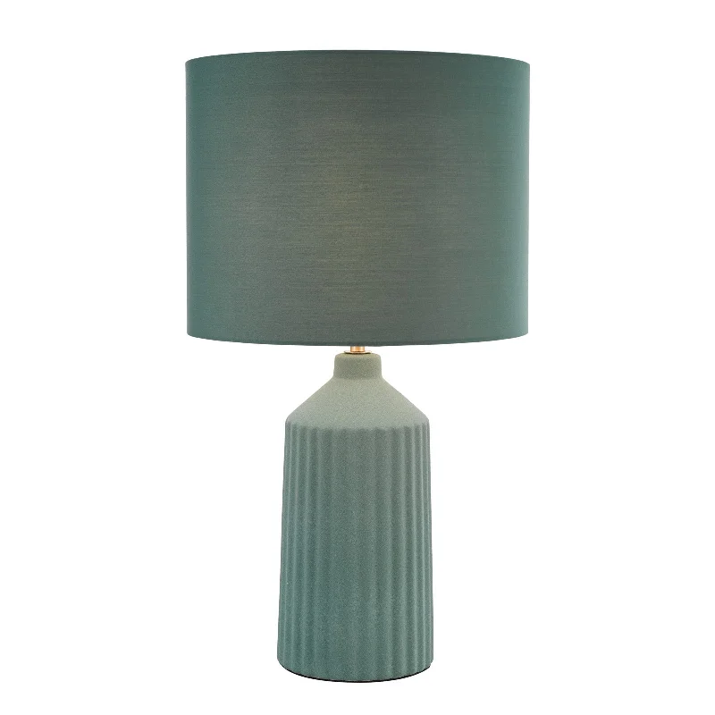 Track lighting for outdoor gardensChloris Table Lamp Green/Grey With Shade E27