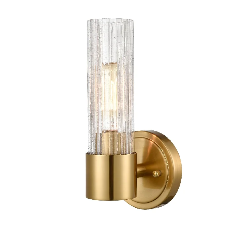 Industrial Lighting for Pharmaceutical ManufacturingModern Wall Sconce Light Brass Vanity Light with Crackle Glass