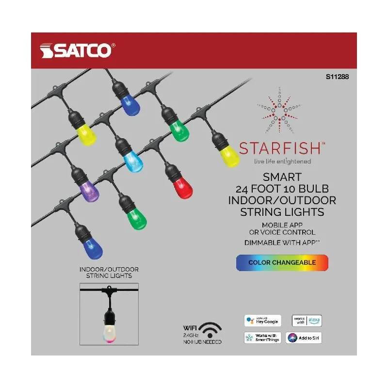 Track lighting with a brushed nickel finishStarfish Smart LED 24ft - 10 Bulb - Inddor / Outdoor String Lights Track lighting with a brushed nickel finishStarfish Smart LED 24ft - 10 Bulb - Inddor / Outdoor String Lights