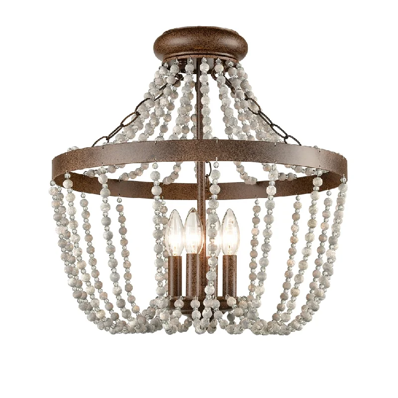 High - Bay LED Industrial Lighting for WarehousesRustic Wood and Crystal Bead Semi Flush Mounting Ceiling Light High - Bay LED Industrial Lighting for WarehousesRustic Wood and Crystal Bead Semi Flush Mounting Ceiling Light
