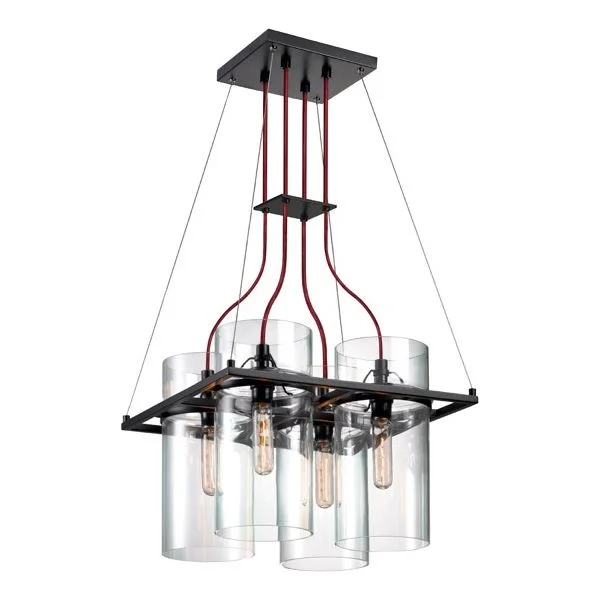 Track lighting with a chunky, bold designSquare Ring 4-Light Square Pendant