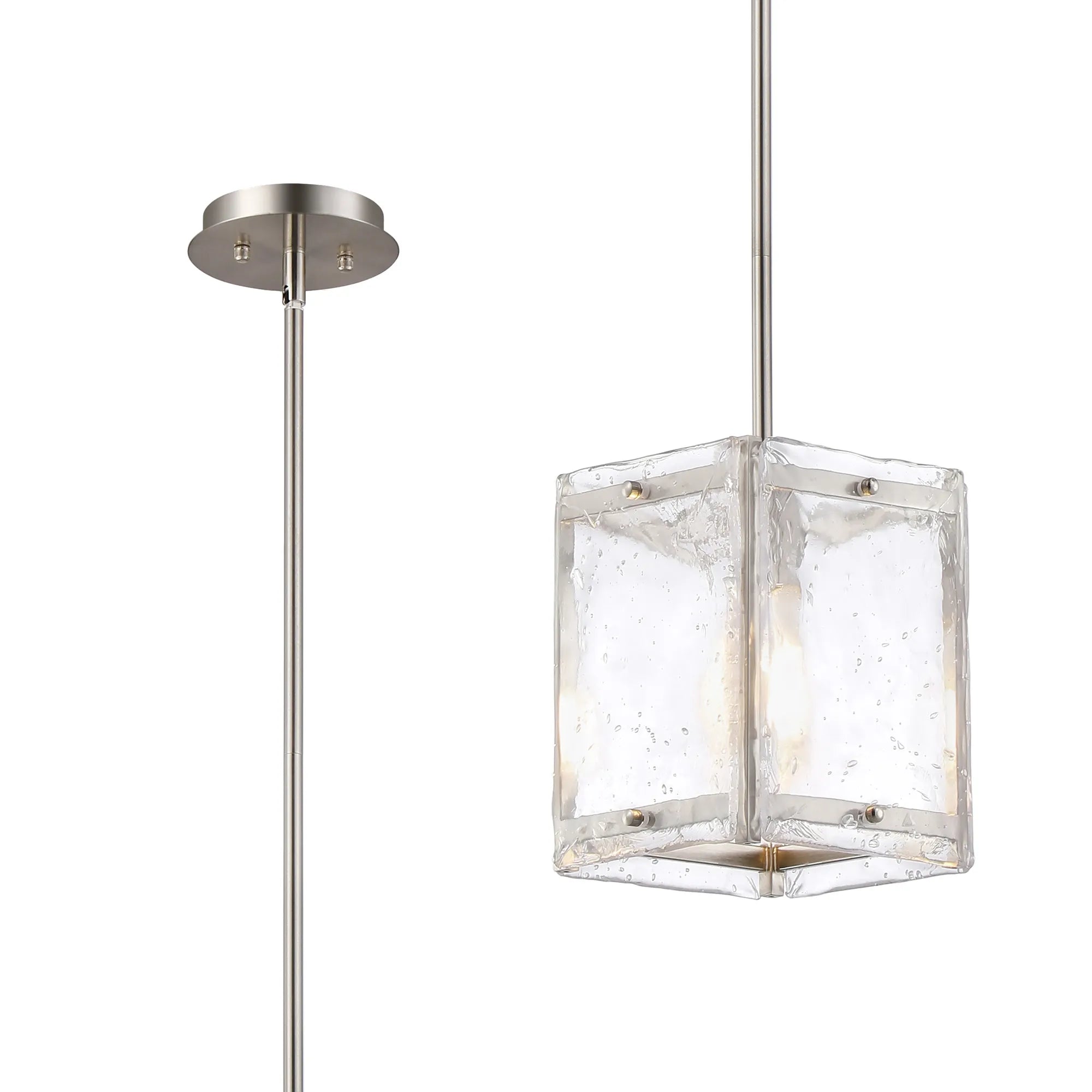 Track lighting for high - ceiling spacesFaringdon Multi Height Pendant Semi Flush 1 Light- Matt Black & Satin Nickel Track lighting for high - ceiling spacesFaringdon Multi Height Pendant Semi Flush 1 Light- Matt Black & Satin Nickel