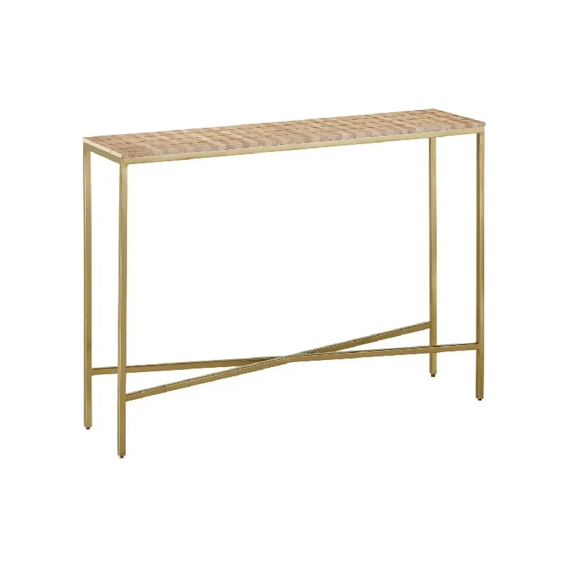 Track lighting with frosted glass shadesDezi Console Table