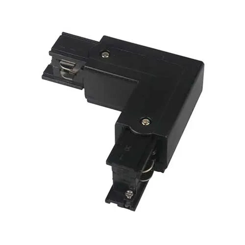 Track lighting with multiple heads for flexibilityRailsysteem hoek connector