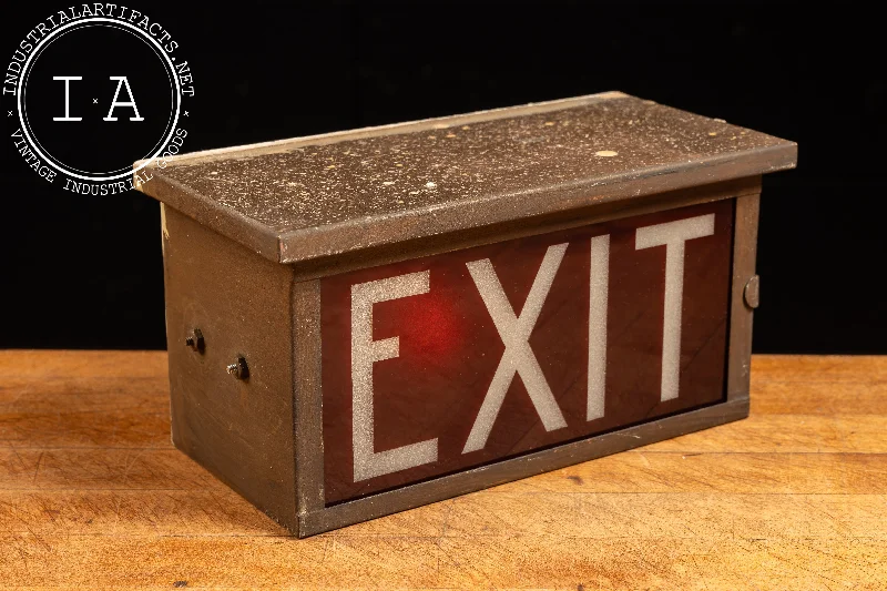 Industrial Lighting for Pharmaceutical ManufacturingVintage Lighted Glass Exit Sign Box