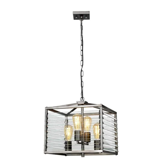 Track lighting for retail window displaysLouvre 4/6 Light Pendant - Painted Gunmetal Track lighting for retail window displaysLouvre 4/6 Light Pendant - Painted Gunmetal