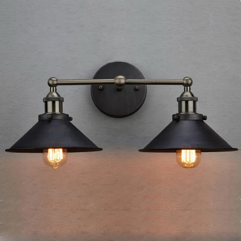 Dimmable Industrial Lighting for Ambiance ControlIndustrial Antique Bronze Wall Sconce 2-Light Metal Fixture
