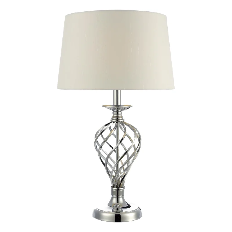 Track lighting for highlighting bookcasesIffley Touch Table Lamp Polished Chrome Twist Cage Base With Shade E27 Track lighting for highlighting bookcasesIffley Touch Table Lamp Polished Chrome Twist Cage Base With Shade E27