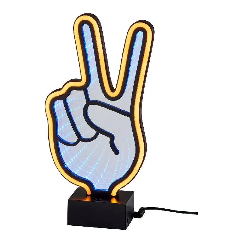 Track lighting for task lighting in workshopsInfinity Neon Peace Sign