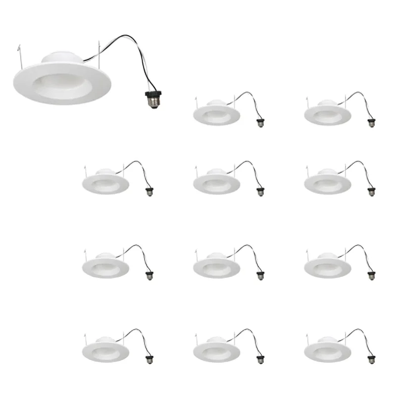 High - Bay LED Industrial Lighting for WarehousesPack of 12 - 5/6'' LED Recessed Retrofit Light, 65W Equal, 625 Lumens, 3000K, Smooth White Trim High - Bay LED Industrial Lighting for WarehousesPack of 12 - 5/6'' LED Recessed Retrofit Light, 65W Equal, 625 Lumens, 3000K, Smooth White Trim