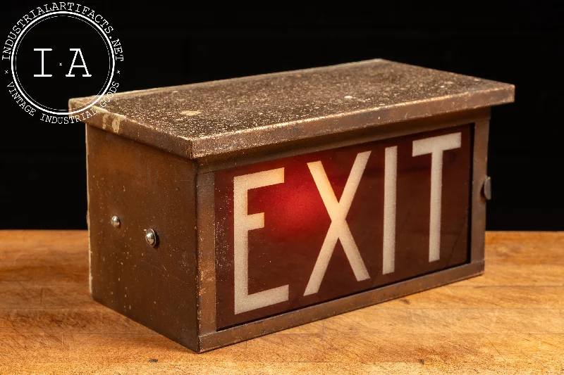 Energy - Efficient Industrial Lighting for Cost - SavingsVintage Lighted Glass Exit Sign Box
