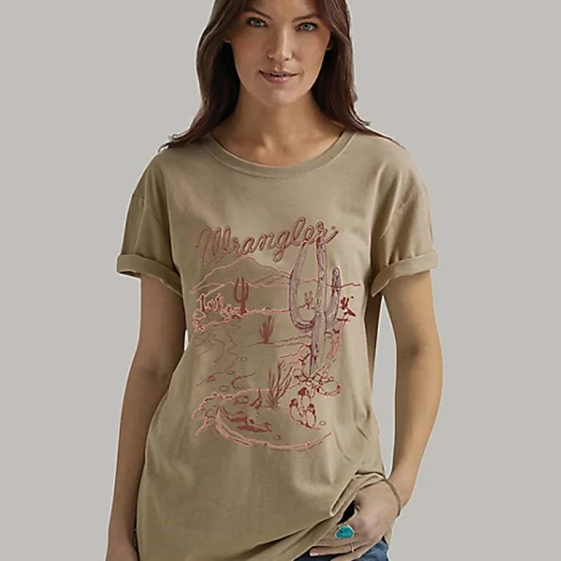 Wrangler Women's Tan Desert Scene Tee