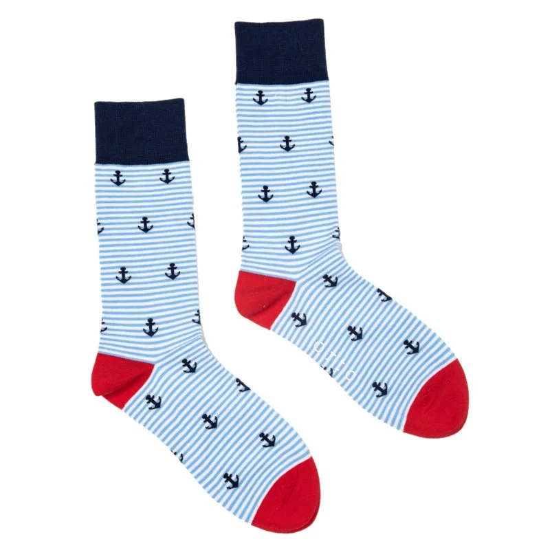 Pale Stripe Anchors - Socks