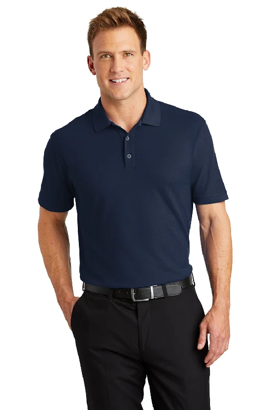 Port Authority Mens Core Classic Short Sleeve Polo Shirt - River Navy Blue