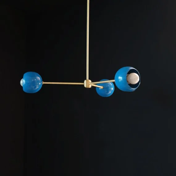 Chandeliers with Murano Glass for a High - End Artistic TouchChandeliers with Murano Glass for a High - End Artistic Touch3 Light Blue Ball Sputnik Chandelier Light Fixture