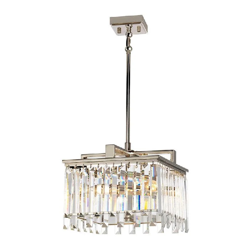 Chandeliers with Clear Crystal for a Sparkling EffectChandeliers with Clear Crystal for a Sparkling EffectAries Chandelier Small 4Lt in Polished Nickel