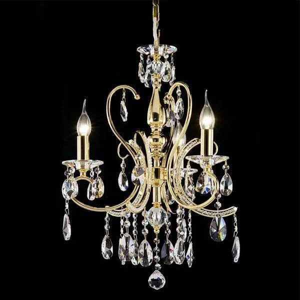 Chandeliers with Metal Frames in Gold FinishChandeliers with Metal Frames in Gold FinishAsfour Crystal 3Lt Chandelier in Chrome or Gold