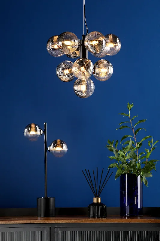 Modern Crystal Chandeliers for Contemporary HomesModern Crystal Chandeliers for Contemporary HomesDar Vine 10 Light Pendant Satin Black & Smoked/Clear Ribbed Glass Modern Crystal Chandeliers for Contemporary HomesModern Crystal Chandeliers for Contemporary HomesDar Vine 10 Light Pendant Satin Black & Smoked/Clear Ribbed Glass