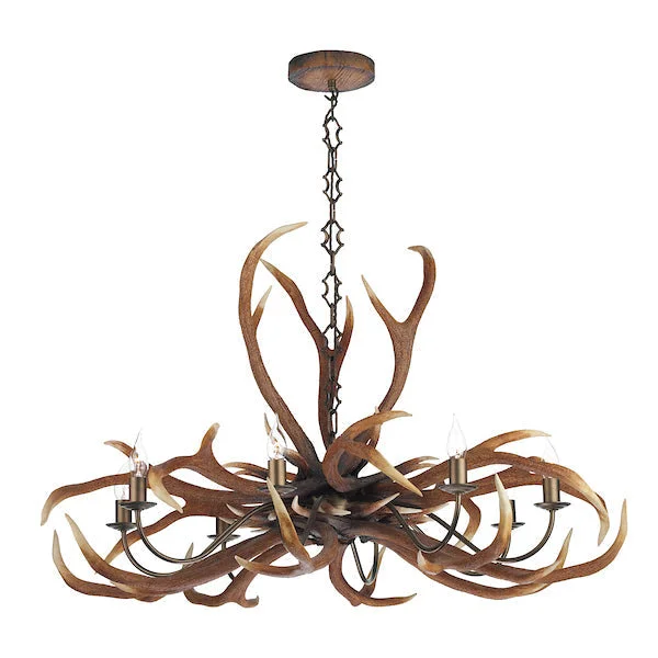 Chandeliers with Metal Frames in Bronze FinishChandeliers with Metal Frames in Bronze FinishDavid Hunt Antler 8 Light Pendant, Highland Rustic