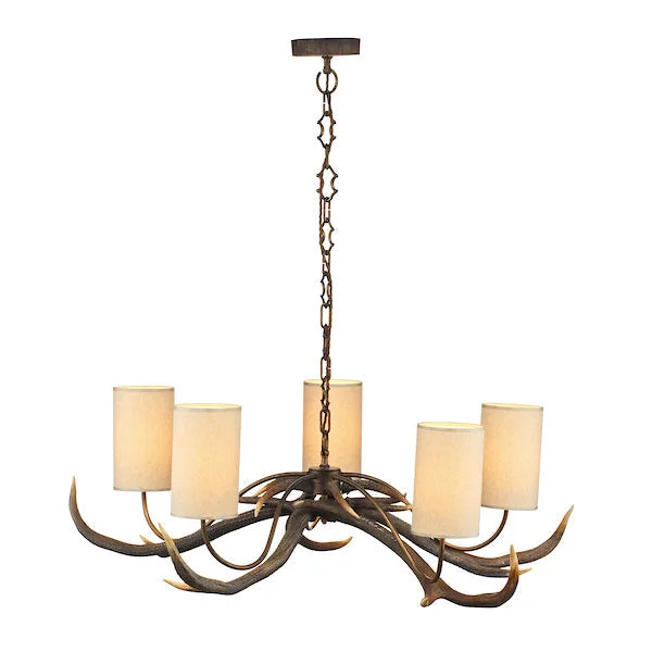 Rustic Wood Chandeliers for Country - Style HousesRustic Wood Chandeliers for Country - Style HousesDavid Hunt Antler Rustic 5 Light Pendant, Complete with Shades