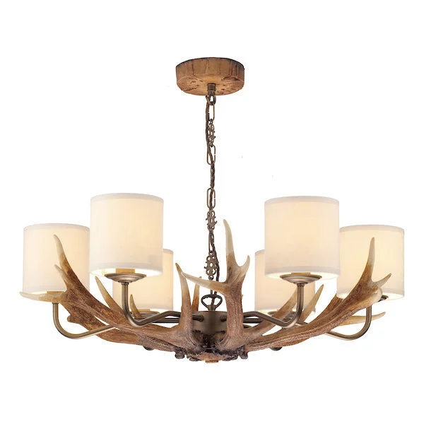 Art Deco Chandeliers for a Retro - Glam LookArt Deco Chandeliers for a Retro - Glam LookDavid Hunt Antler Rustic 6 Light Pendant, Complete with Shades