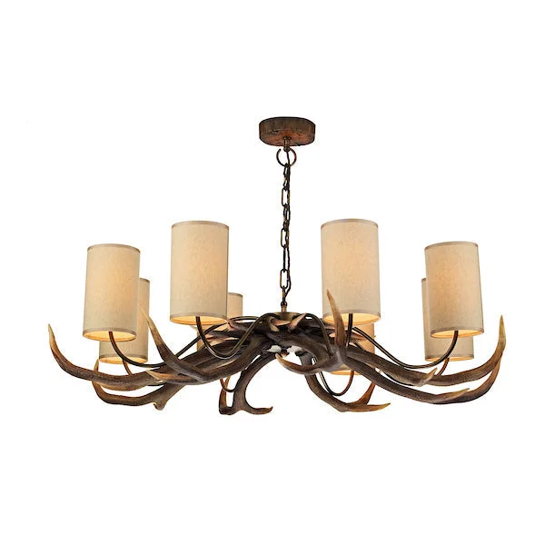Small Chandeliers for Compact RoomsSmall Chandeliers for Compact RoomsDavid Hunt Antler Rustic 8 Light Pendant, Complete with Shades