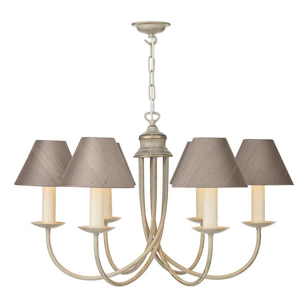 Chandeliers with Metal Frames in Bronze FinishChandeliers with Metal Frames in Bronze FinishDavid Hunt Bermuda 6 Light Pendant Cotswold Cream