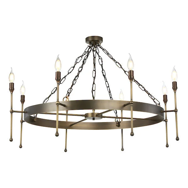 Chandeliers with Metal Frames in Black FinishChandeliers with Metal Frames in Black FinishDavid Hunt Durrell 8lt Solid Antique Brass Pendant