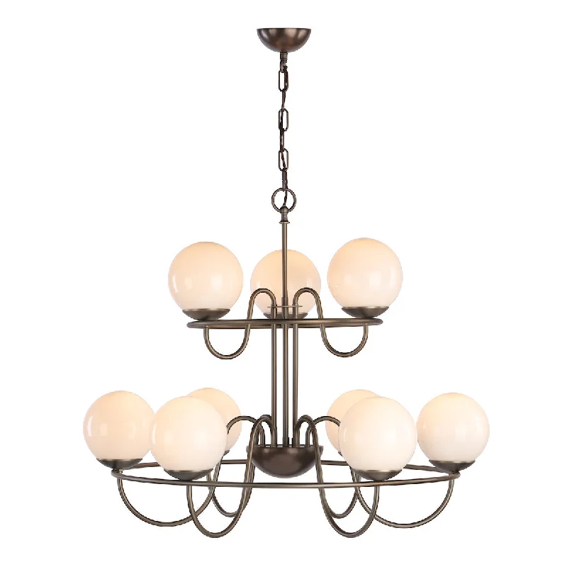 Chandeliers for Low Ceilings to Avoid OvercrowdingChandeliers for Low Ceilings to Avoid OvercrowdingDavid Hunt Nebula 9 Light Pendant Antique Brass