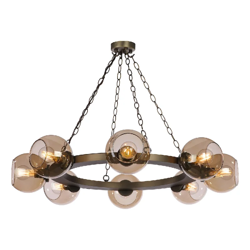 Chandeliers with Adjustable Arms for Directional LightingChandeliers with Adjustable Arms for Directional LightingDavid Hunt Zeus 8 Light Cartwheel Pendant Antique Brass