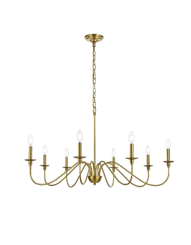 Chandeliers with Metal Frames in Gold FinishChandeliers with Metal Frames in Gold FinishRohan Eight Light Chandelier