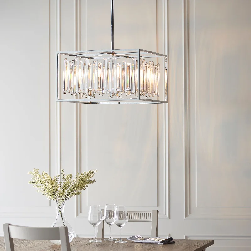Chandeliers with Metal Frames in Silver FinishChandeliers with Metal Frames in Silver FinishEndon Acadia Crystal Pendant Large Chandeliers with Metal Frames in Silver FinishChandeliers with Metal Frames in Silver FinishEndon Acadia Crystal Pendant Large