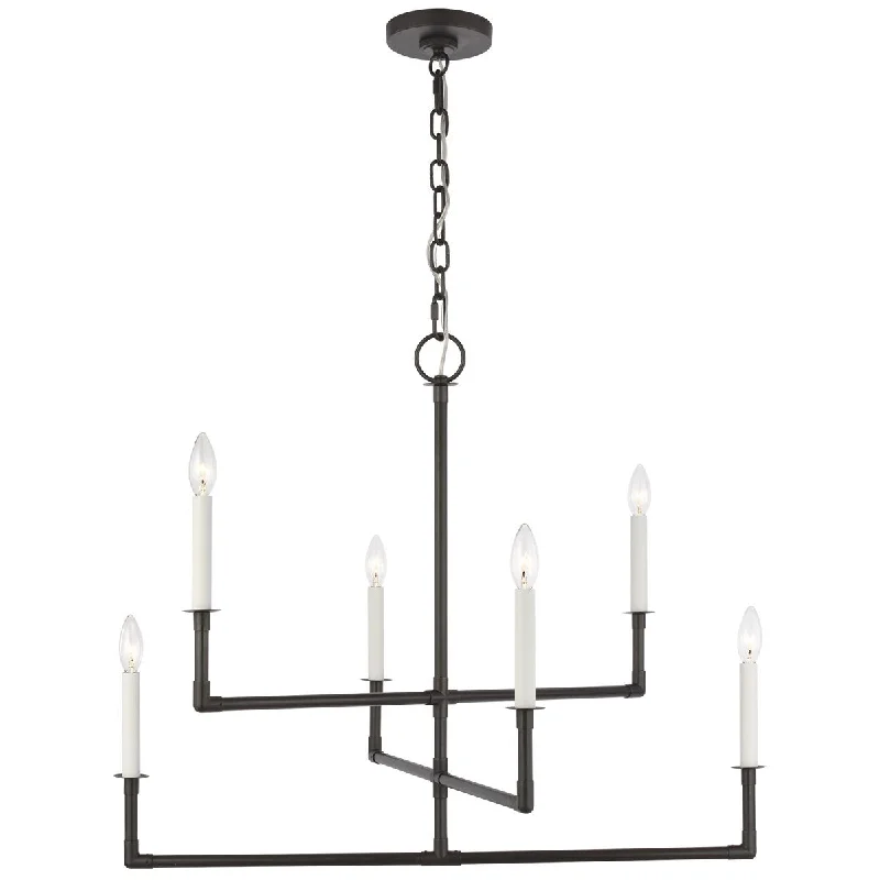 Chandeliers with Metal Frames in Bronze FinishChandeliers with Metal Frames in Bronze FinishFeiss Bayview Chandelier