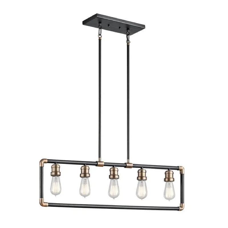 Chandeliers with Venetian Glass for a Luxurious LookChandeliers with Venetian Glass for a Luxurious LookImahn 5Lt Linear Chandelier E27 in Black and Natural Brass Elstead Lighting - ELS.KL-IMAHN-ISLE