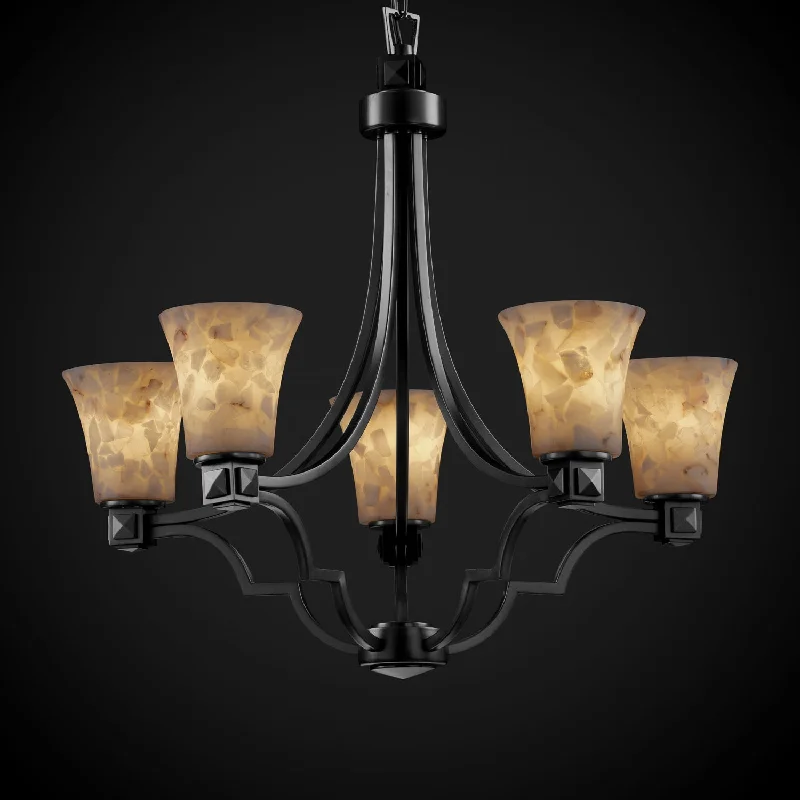 Art Deco Chandeliers for a Retro - Glam LookArt Deco Chandeliers for a Retro - Glam LookJustice Designs Alabaster Rocks! ALR-8500-20-MBLK Chandelier Light - Matte Black
