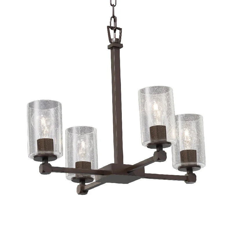 Chandeliers with Adjustable Height for Custom InstallationChandeliers with Adjustable Height for Custom InstallationJustice Designs Fusion FSN-8420-10-SEED-DBRZ Chandelier Light - Dark Bronze